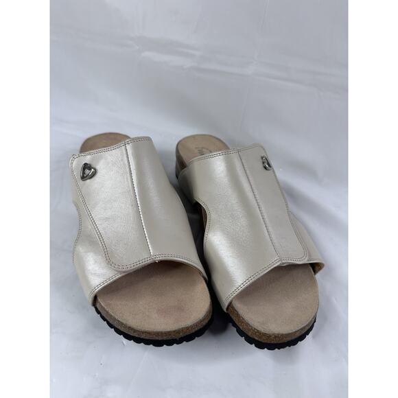 Haflinger Sandals Alice 40 Ivory Leather Slip On Hook & Loop Comfort - Picture 3 of 11